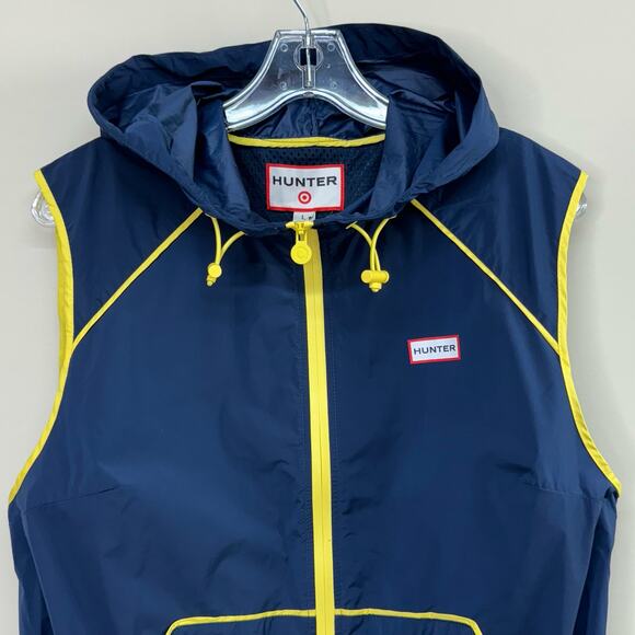 HUNTER x TARGET | Hooded Utility Windbreaker Vest Sleeveless Blue Large New - Picture 4 of 8